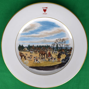 "Rare Set x 12 Myopia Hunt Club Dinner Plates w/ Hand-Painted MHC Sporting Scenes By Cyril Gorainoff"