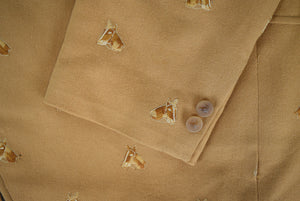 "Chipp Camel Flannel Horse Head Embroidered Sport Jacket" Sz 44 Reg