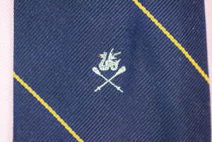 "Polo Ralph Lauren Navy w/ Yellow Stripe Club Crest Italian Silk Vintage Tie" (SOLD)