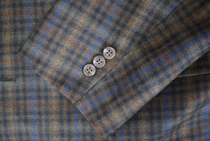O'Connell's Brown/ Blue Plaid/ Check Tweed Sport Jacket Sz 48L