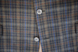 O'Connell's Brown/ Blue Plaid/ Check Tweed Sport Jacket Sz 48L