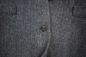 O'Connell's Char Blue/ Grey Harris Tweed Herringbone Sport Coat Sz 42L