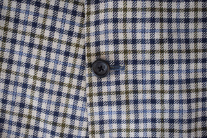 O'Connell's Silk Blue/ Olive Check Sport Coat Sz 48T (NWOT)