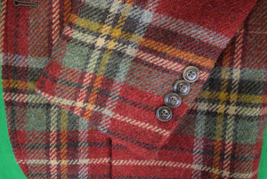 "Polo By Ralph Lauren Brick Red/ Lovat Green Horse Blanket Plaid Sport Jacket Made In Italy" Sz 40R (NWT)