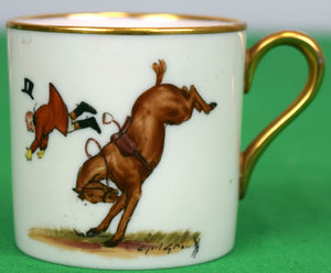 Set x 3 Cyril Gorainoff x Abercrombie & Fitch Fox-Hunting Demitasse Cups & Saucers
