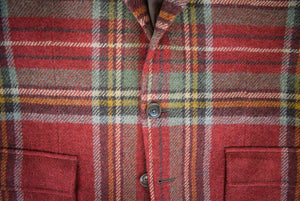 "Polo By Ralph Lauren Brick Red/ Lovat Green Horse Blanket Plaid Sport Jacket Made In Italy" Sz 40R (NWT)