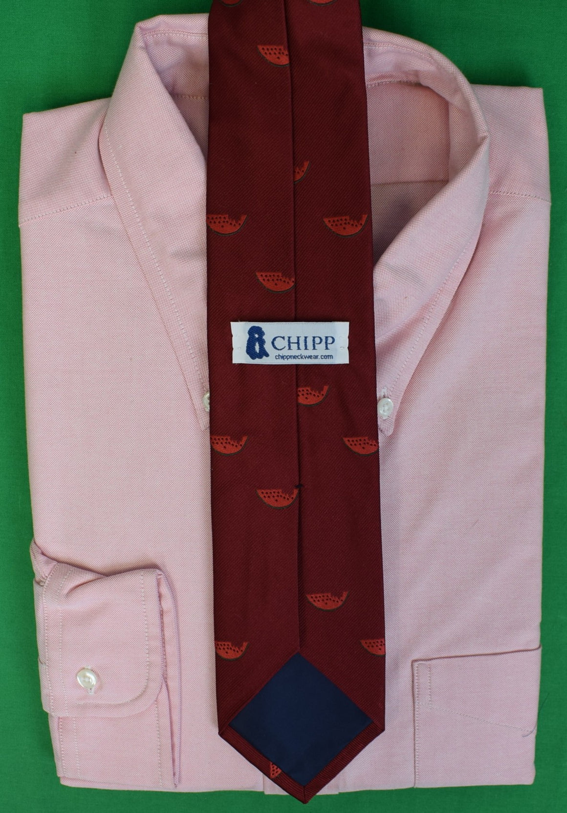 Chipp x J.G. Melon Patron's Burgundy Silk Club Tie (NWOT)