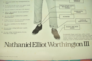 "Are You a Preppie?" Nathaniel Elliot Worthington III c1979 Poster (NOS)