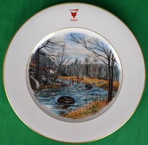 "Rare Set x 12 Myopia Hunt Club Dinner Plates w/ Hand-Painted MHC Sporting Scenes By Cyril Gorainoff"