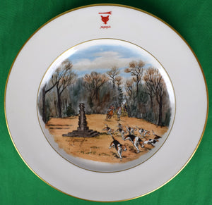 "Rare Set x 12 Myopia Hunt Club Dinner Plates w/ Hand-Painted MHC Sporting Scenes By Cyril Gorainoff"