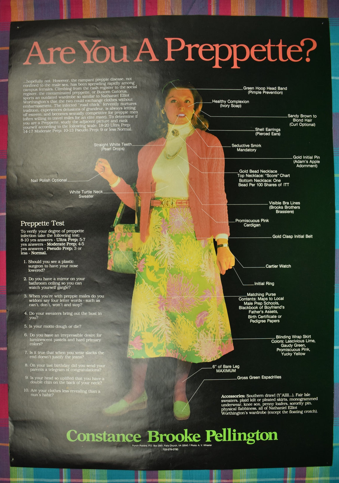 "Are You A Preppette?" Constance Brooke Pellington Color Poster (NOS)
