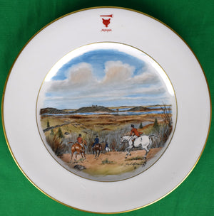 "Rare Set x 12 Myopia Hunt Club Dinner Plates w/ Hand-Painted MHC Sporting Scenes By Cyril Gorainoff"