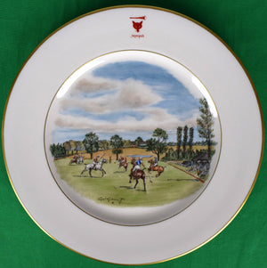 "Rare Set x 12 Myopia Hunt Club Dinner Plates w/ Hand-Painted MHC Sporting Scenes By Cyril Gorainoff"