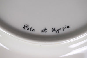 "Rare Set x 12 Myopia Hunt Club Dinner Plates w/ Hand-Painted MHC Sporting Scenes By Cyril Gorainoff"