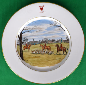 "Rare Set x 12 Myopia Hunt Club Dinner Plates w/ Hand-Painted MHC Sporting Scenes By Cyril Gorainoff"