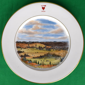 "Rare Set x 12 Myopia Hunt Club Dinner Plates w/ Hand-Painted MHC Sporting Scenes By Cyril Gorainoff"