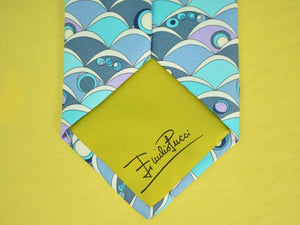 "Emilio Pucci Scallop Print Italian Silk Tie" (SOLD)
