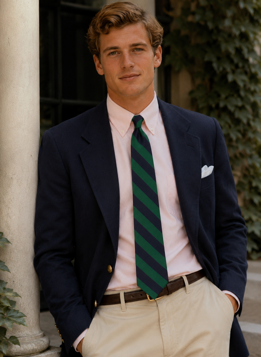 Polo Ralph Lauren Emerald Green/ Royal Purple Repp Stripe Silk Club Tie