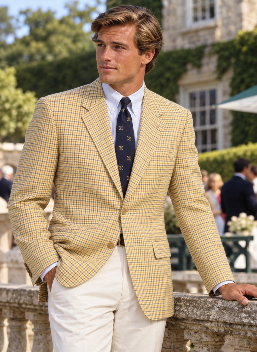 "O'Connell's x Johnstons Of Elgin 100% Scottish Cashmere Tan Check Sport Coat" Sz 48T (NWT)