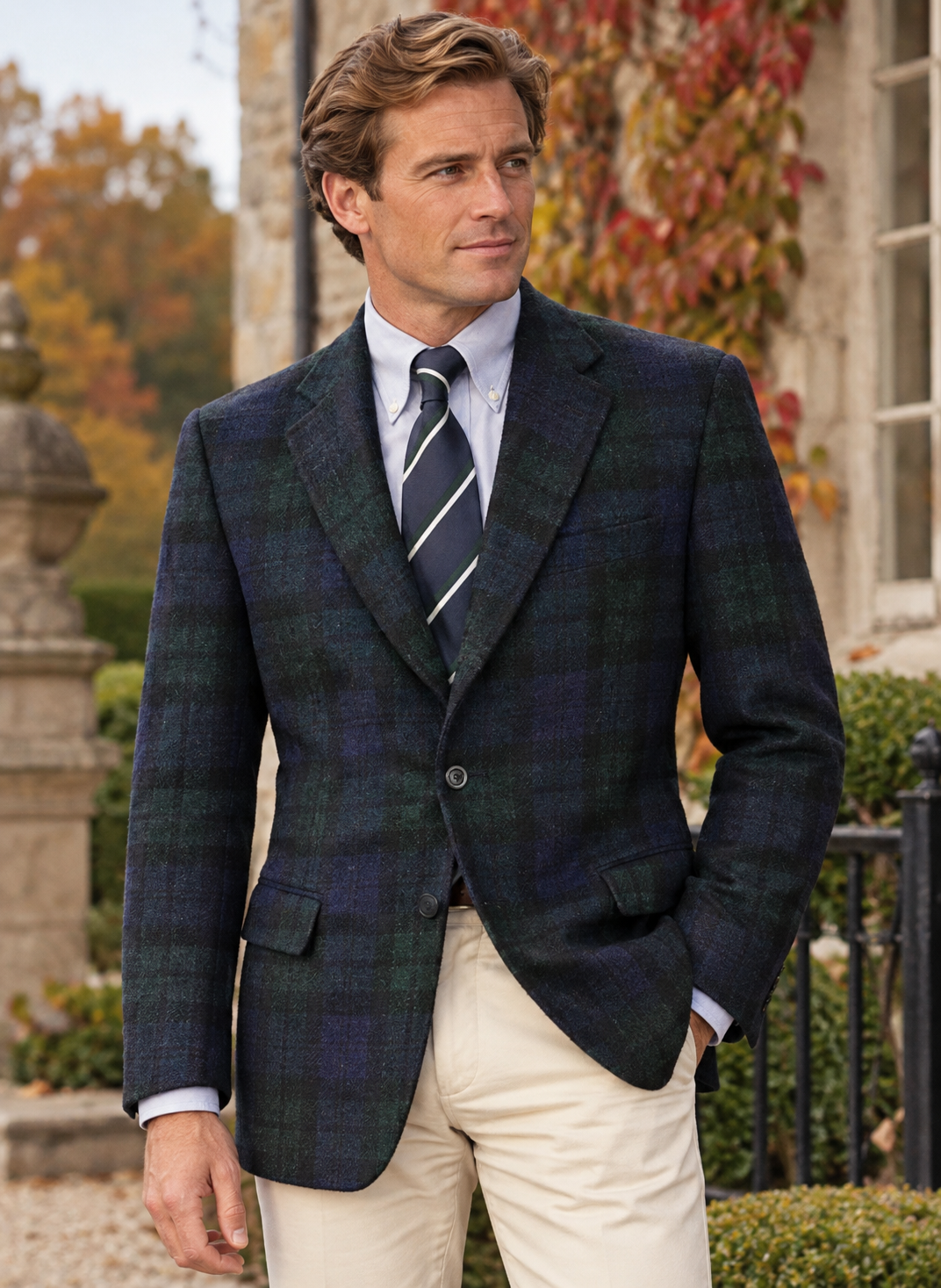 O'Connell's Sport Coat - Harris Tweed - Blackwatch Tartan Sz 48T (NWT)