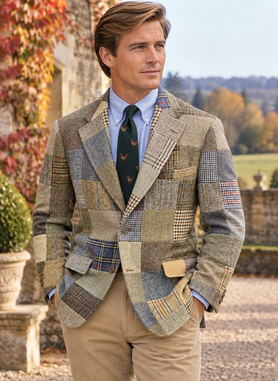 "The Andover Shop Patch Panel Tweed c1981 Sport Coat" Sz: 48L