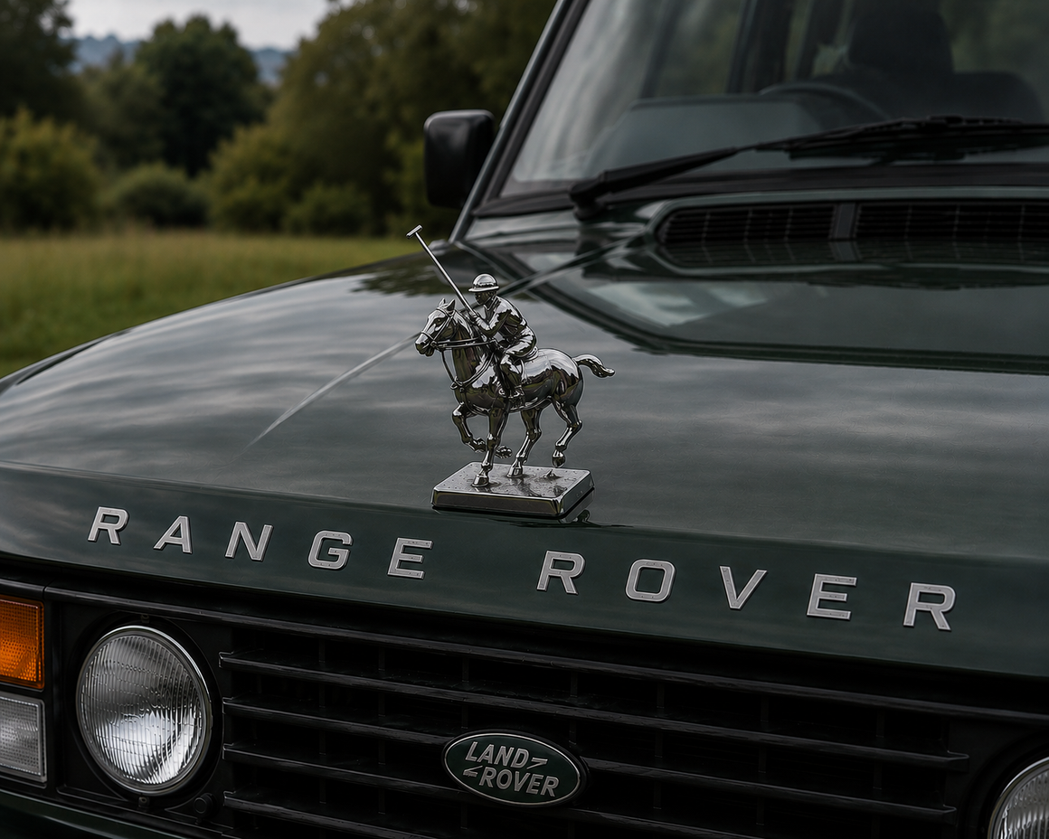 "Louis Lejeune Chrome Plated Polo Player Car Mascot Made In England" (SOLD)