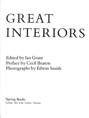 "Great Interiors" 1971 BEATON, Cecil