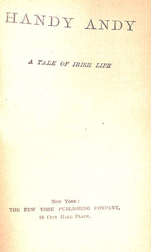 "Handy Andy: A Tale Of Irish Life" LOVER, Samuel