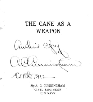 "The Cane As A Weapon" 1912 CUNNINGHAM, A.C.  (SOLD)