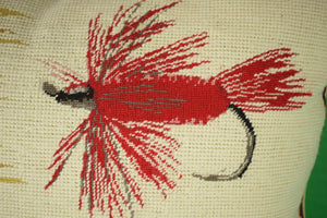 "Orvis x 3 Trout Flies Needlepoint Pillow" (SOLD)