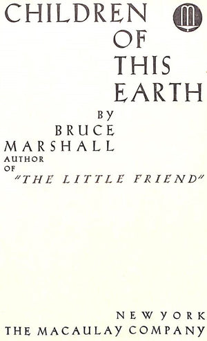 "Children Of This Earth" 1930 MARSHALL, Bruce