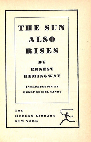 "The Sun Also Rises" 1930 HEMINGWAY, Ernest