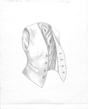 Ladies Reversible Vest Graphite Drawing