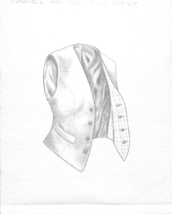 Ladies Reversible Vest Graphite Drawing