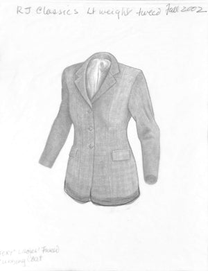 "Foxy" Ladies' Tweed Cubbing Coat 2002 Graphite Drawing