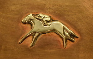 "Tiffany Sterling Silver Jockey Racehorse w/ Brass Ashtray" (SOLD)