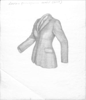 Ladies Herringbone Tweed Riding Jacket 2000 Graphite Drawing