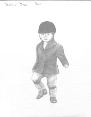 Toddler "Two" Equestrian Riding Outfit 2003 Graphite Drawing