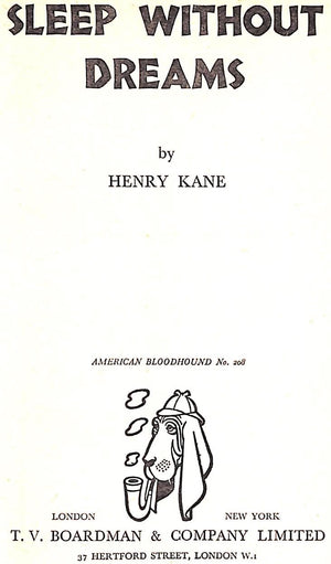 "Sleep Without Dreams" 1958 KANE, Henry (SOLD)