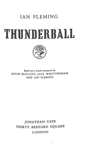 "Thunderball" 1963 FLEMING, Ian