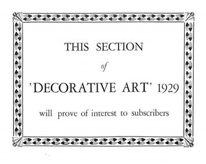 "Decorative Art 1929 "The Studio" Year Book" GEOFFREY, C. [edited by]