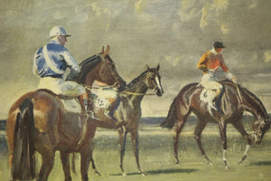 "Before The Start, Newmarket" 1953 Sir Alfred Munnings (SOLD)