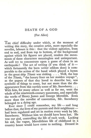 "The Death Of A God" 1949 SITWELL, Osbert
