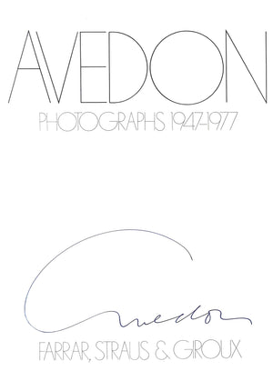 "Avedon: Photographs 1947-1977" 1978 AVEDON, Richard (SIGNED)