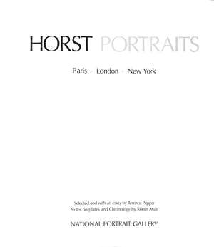 "Horst Portraits Paris London New York" 2001 PEPPER, Terence [essay by]