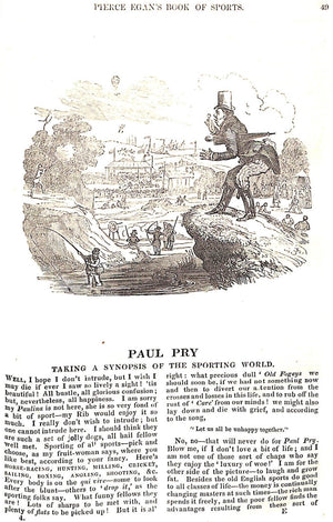 "Pierce Egan's Book Of Sports: The Turf The Chase, The Ring, And The Stage" 1847