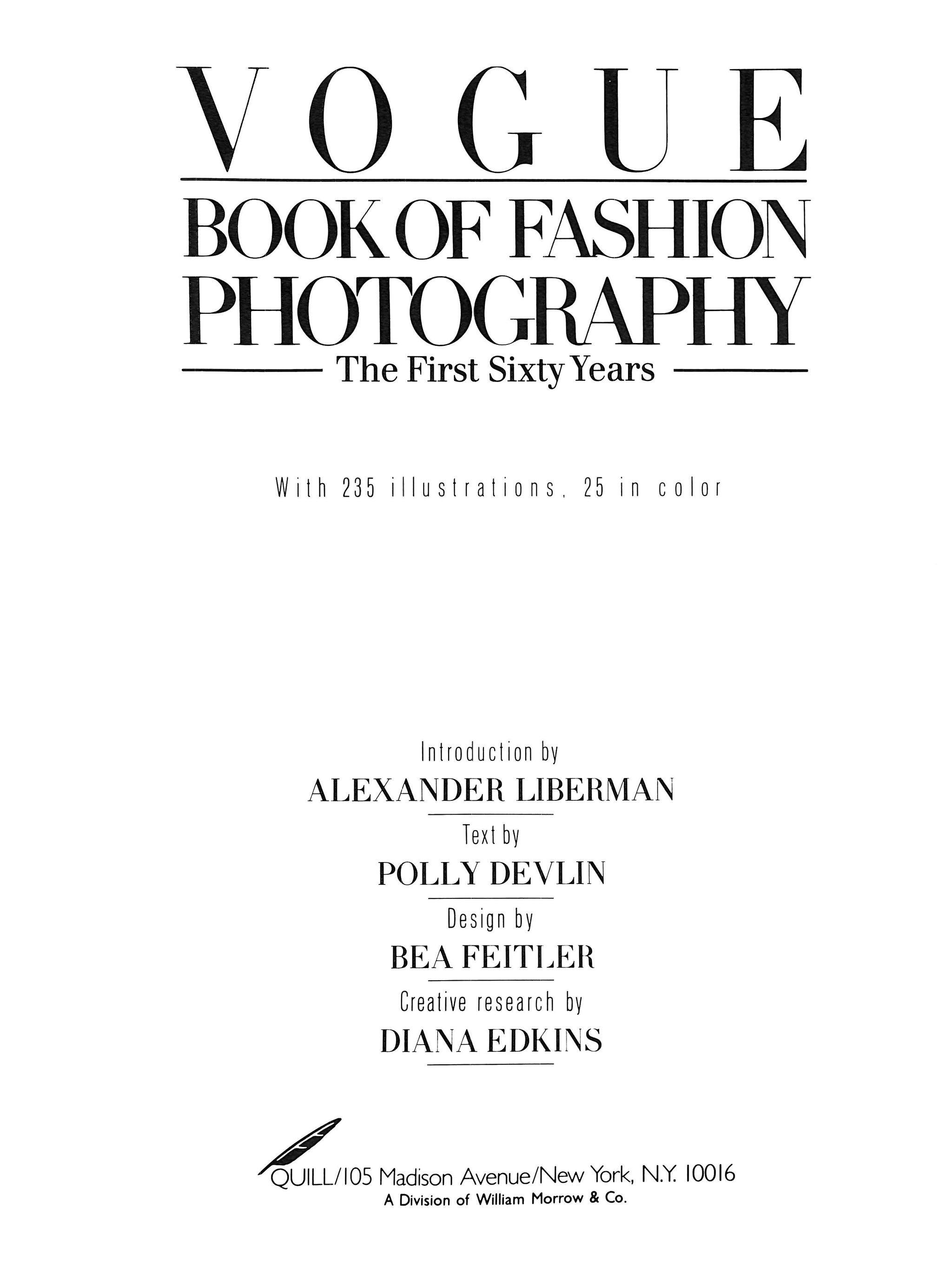 Vogue: Book Of Fashion Photography/ The First Sixty Years 1979 DEVLI