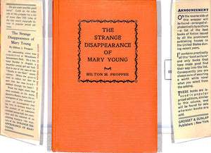 "The Strange Disappearance Of Mary Young" 1929 PROPPER, Milton M.