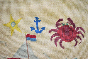 Hand Petit Point Nantucket Needlepoint Pillow (SOLD)