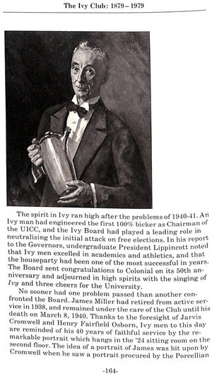 "The First Hundred Years Of The Ivy Club 1879-1979: A Centennial History" 1979 RICH, Frederic C.